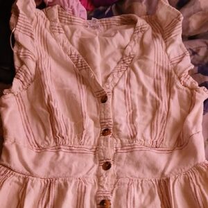 Cream Button-Down Midi Dress